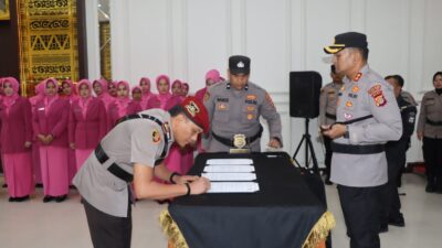 Kapolres Aceh Timur Sertijab Kasat Intelkam dan Kapolsek serta Lantik Kasat Reskrim 