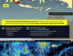 Bibit Siklon Tropis 91S Potensi Berikan Dampak Tidak Langsung Terhadap Intensitas Curah Hujan di Sebagian Wilayah Sumatera