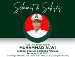 Muhammad Alwi Resmi Dilantik sebagai Geusyik Gampong Melayu Periode 2025–2031