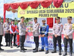 Kapolres Pidie Tinjau Pos Ops Lilin Seulawah, Beri Motivasi dan Bingkisan kepada Petugas Pengamanan