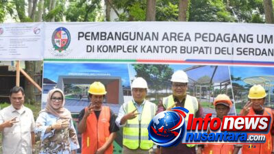 Bupati bersama Wakil Bupati Deli Serdang Resmi Ditandai dengan Peletakan Batu Pertama Pembangunan Area Pedagang UMKM di Komplek Perkantoran Pemkab Deli Serdang, UMKM Central Akan Tampung 30 Pelaku Usaha
