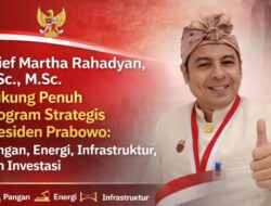 Arief Martha Rahadyan Dukung Penuh Program Strategis Presiden Prabowo: Pangan, Energi, Infrastruktur, dan Investasi