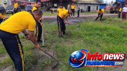 Wujudkan Pelayanan Prima, Personel Polres Bener Meriah Percantik Mako Melalui Aksi Bersih-Bersih Bersama