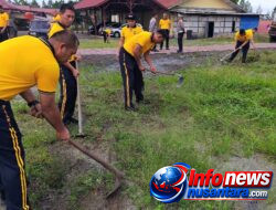 Wujudkan Pelayanan Prima, Personel Polres Bener Meriah Percantik Mako Melalui Aksi Bersih-Bersih Bersama