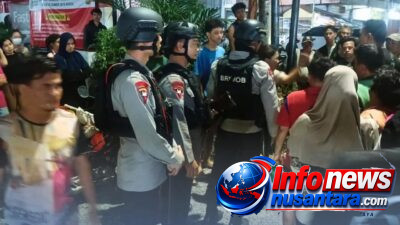 Patroli Blue Light Satuan Brimob Polda Sumut Sigap Redam Keributan Akibat Laka Lantas di Medan, Situasi Memanas Berhasil Dikendalikan