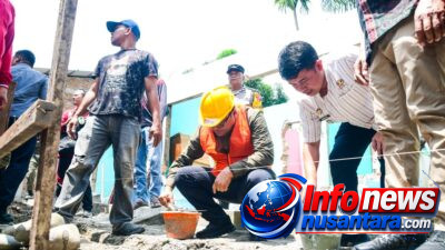 Bupati Deli Serdang Letakkan Batu Pertama Rehabilitasi SD Negeri 104240 dan SD Negeri 104232 di Tanjung Morawa