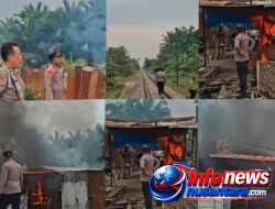 Polsek Sunggal Gerebek Sarang Narkoba di Desa Serbajadi-Deli Serdang, Diduga Dijadikan Tempat Transaksi dan Penyalahgunaan Narkoba, Barak Narkoba Dibakar
