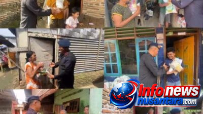 Brimob Polda Sumut Tebar Kepedulian Lewat Minggu Kasih, Salurkan Sembako untuk Warga Sekitar Mako