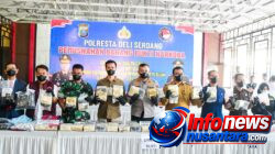 Polresta Deli Serdang Gelar Press Release Pemusnahan Barang Bukti Narkoba Skala Besar Hasil Tangkapan Periode Awal 2026, 54,355 Kg Sabu, 8981 Butir Pil Ekstasi, dan 3,175 Buah Liquid Cartridge Vape