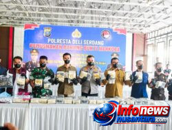 Polresta Deli Serdang Gelar Press Release Pemusnahan Barang Bukti Narkoba Skala Besar Hasil Tangkapan Periode Awal 2026, 54,355 Kg Sabu, 8981 Butir Pil Ekstasi, dan 3,175 Buah Liquid Cartridge Vape