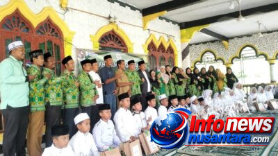 Seratusan Siswa/Siswi Kelas IV MDTA se-Kecamatan Hamparan Perak Antusias Ikuti Khataman Al-Qur’an di Desa Hamparan Perak
