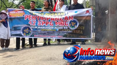 Puluhan Massa KAMAK Gelar Aksi Unjuk Rasa di Depan Kantor Kejati Sumut, Desak Kejati Sumut Bongkar Dugaan Korupsi Program MBG di Sumut