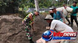 Babinsa Koramil 11/Bandar Baru Gotong Royong Bersama Warga di Jiem Jiem
