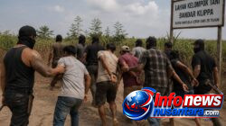 Suasana di Areal Lahan Terlantar PTPN-2 Dikelola Kelompok Tani di Jalan Mahoni Desa Bandar Klippa Dadak Cekam, 6 Masyarakat Sipil Diduga Dibawa Paksa oleh Personel dari Yon Armed 2/KS Deli Tua bersama Sejumlah Petugas Security