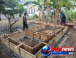 Pengecoran Pondasi Dikebut, Satgas TMMD Ke-129 Kodim 0102/Pidie Pacu Pembangunan MCK di Dayah Babul Ula Al Munawarah