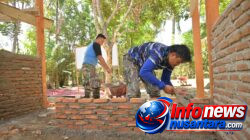 Satgas TMMD Ke-129 Kodim 0102/Pidie Kebut Rehab RTLH, Rumah Rabunmah Amin Masuki Tahap Pemasangan Dinding Bata