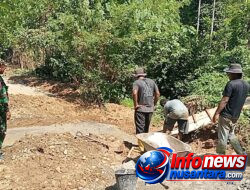 Perkuat Jalan Pertanian, Satgas TMMD ke-129 Bangun Box Culvert Bersama Warga