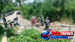 Gotong Royong Tak Kenal Terik, Satgas TMMD Kodim 0102/Pidie Kebut Pembangunan Box Culvert Jalan Pertanian