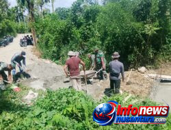 Gotong Royong Tak Kenal Terik, Satgas TMMD Kodim 0102/Pidie Kebut Pembangunan Box Culvert Jalan Pertanian