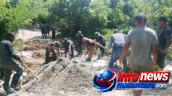 Gotong Royong Tak Kenal Terik, Satgas TMMD Kodim 0102/Pidie Kebut Pembangunan Box Culvert Jalan Pertanian