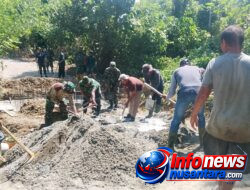 Gotong Royong Tak Kenal Terik, Satgas TMMD Kodim 0102/Pidie Kebut Pembangunan Box Culvert Jalan Pertanian
