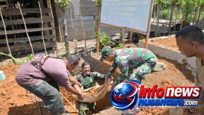 Berjibaku di Galian Septic Tank, Satgas TMMD ke-129 Kodim 0102/Pidie dan Warga Wujudkan Sanitasi Layak untuk Masyarakat