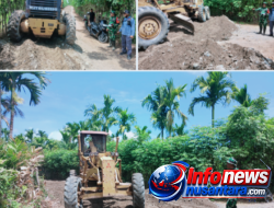 Alat Berat Beroperasi Penuh, Satgas TMMD Ke-129 Genjot Pengerasan Jalan Pertanian di Lhok Panah