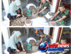 Tak Hanya Bangun Infrastruktur, Satgas TMMD ke 129 Kodim 0102/Pidie Bantu Warga Kupas Pinang,Perkuat Kemanunggalan TNI dan Rakyat