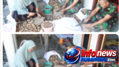 Tak Hanya Bangun Infrastruktur, Satgas TMMD ke 129 Kodim 0102/Pidie Bantu Warga Kupas Pinang,Perkuat Kemanunggalan TNI dan Rakyat