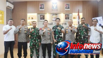 Danki Raider Kompi B 113 Jiem-Jiem Silaturahmi dengan Kapolres Pidie Jaya, Perkuat Sinergitas TNI-Polri