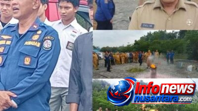 Dinas Damkarmat Deli Serdang Diundang Gelar Simulasi Pencegahan Kebakaran dengan Dinas Perpustakaan dan Arsip