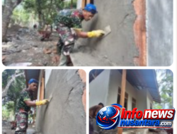 Bangga Menjadi Bagian Satgas TMMD, Sertu Ramadhan Curahkan Pengabdian Membangun Rumah Layak Huni untuk Warga