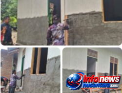 Pantang Menyerah! Satgas TMMD Ke-129 Kodim 0102/Pidie Kebut Plester Dinding RTLH Demi Hunian Layak bagi Warga