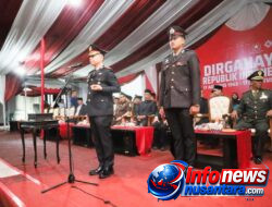 Kapolres Pidie Jaya Pimpin Upacara Taptu dan Pawai Obor, Semarakkan HUT ke-81 Kemerdekaan RI
