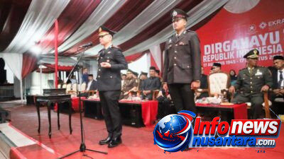 Kapolres Pidie Jaya Pimpin Upacara Taptu dan Pawai Obor, Semarakkan HUT ke-81 Kemerdekaan RI