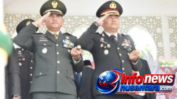 Kapolres Bireuen Mengikuti Upacara Penurunan Bendera Merah Putih HUT Ke-81 RI