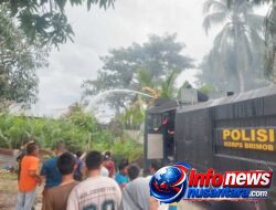 Brimob Aceh Laksanakan Quick Respon Pemadaman Kebakaran Di Kota Subulussalam