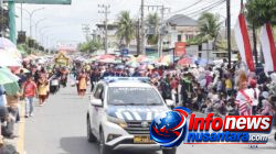 Polres Bireuen Kawal Jalan Pawai Karnaval HUT Ke-81 RI 