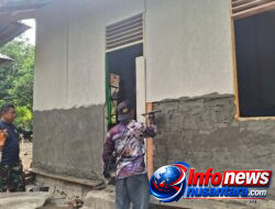 Pantang Menyerah! Satgas TMMD Ke-129 Kodim 0102/Pidie Kebut Plester Dinding RTLH Demi Hunian Layak bagi Warga