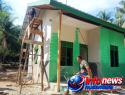Sentuhan Akhir Rehab RTLH TMMD Ke-129 Kodim 0102/Pidie, Rumah Ibu Mulya Masuki Tahap Pengecatan