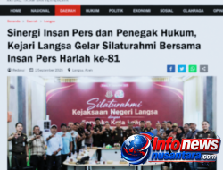 Sinergi Insan Pers dan Penegak Hukum, Kejari Langsa Gelar Silaturahmi Harlah ke-81