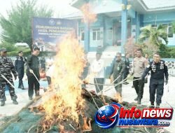KKP Musnahkan Satu Ton Pakan, Obat Ikan dan Alat Tangkap Ilegal di Banda Aceh