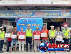 Sambut Hari Lalu Lintas Bhayangkara ke-71, Polantas Bireuen Salurkan Bantuan Sosial kepada Pengemudi Becak, Tukang Parkir Dan Ojek