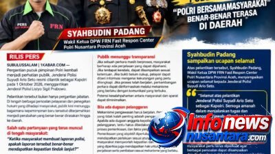 KAPOLRI BARU SUYUDI ARIO SETO RESMI DILANTIK, UJIAN PERTAMA: PASTIKAN LAPORAN MASYARAKAT TAK BERHENTI DI MEJA POLISI