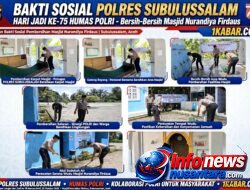 Polri Bersama Masyarakat! Kapolres AKBP Muhammad Yusuf Pimpin Bersih-Bersih Masjid Sambut HUT Humas Polri ke-75