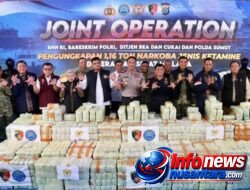 Jaringan Narkotika Internasional Terbongkar, Kapal Tanker MT Global 168 Bawa 1,16 Ton Ketamin di Perairan Selat Malaka Pelabuhan Belawan, 8 Orang Berhasil Diamankan