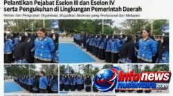 Wali Kota Lantik Pejabat Esselon III dan IV serta Pengukuhan